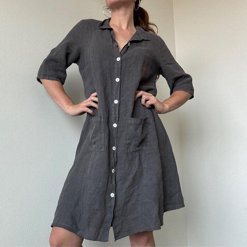 Fenini 100 linen grey dress